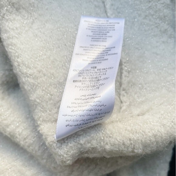 Joie Stavan Sweater Twist Front Cozy Pullover Metallic Snow Women’s Size Large - Picture 9 of 10